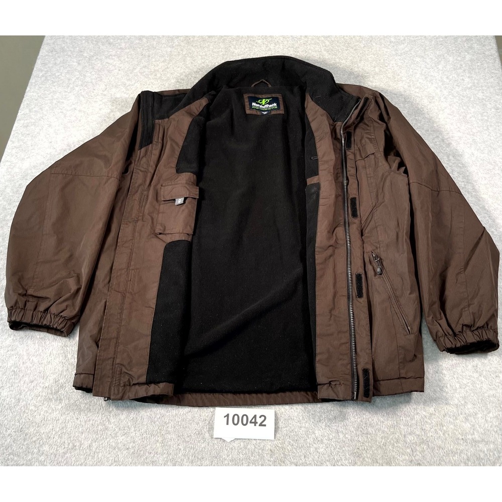 NordicTrack Winter Jacket Mens 2XL Brown Fleece Lined Zipped Pockets Long Sleeve